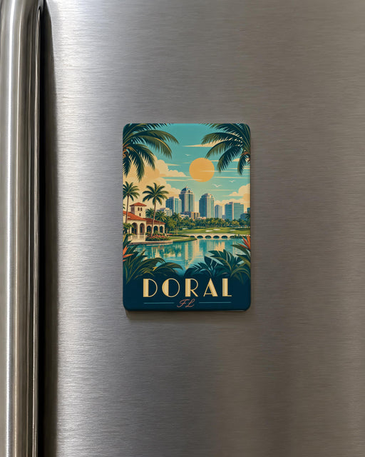 Doral Florida Fridge Magnet, Doral FL Souvenir Magnet, Miami-Dade Travel Gift, Florida Vacation Keepsake Magnet