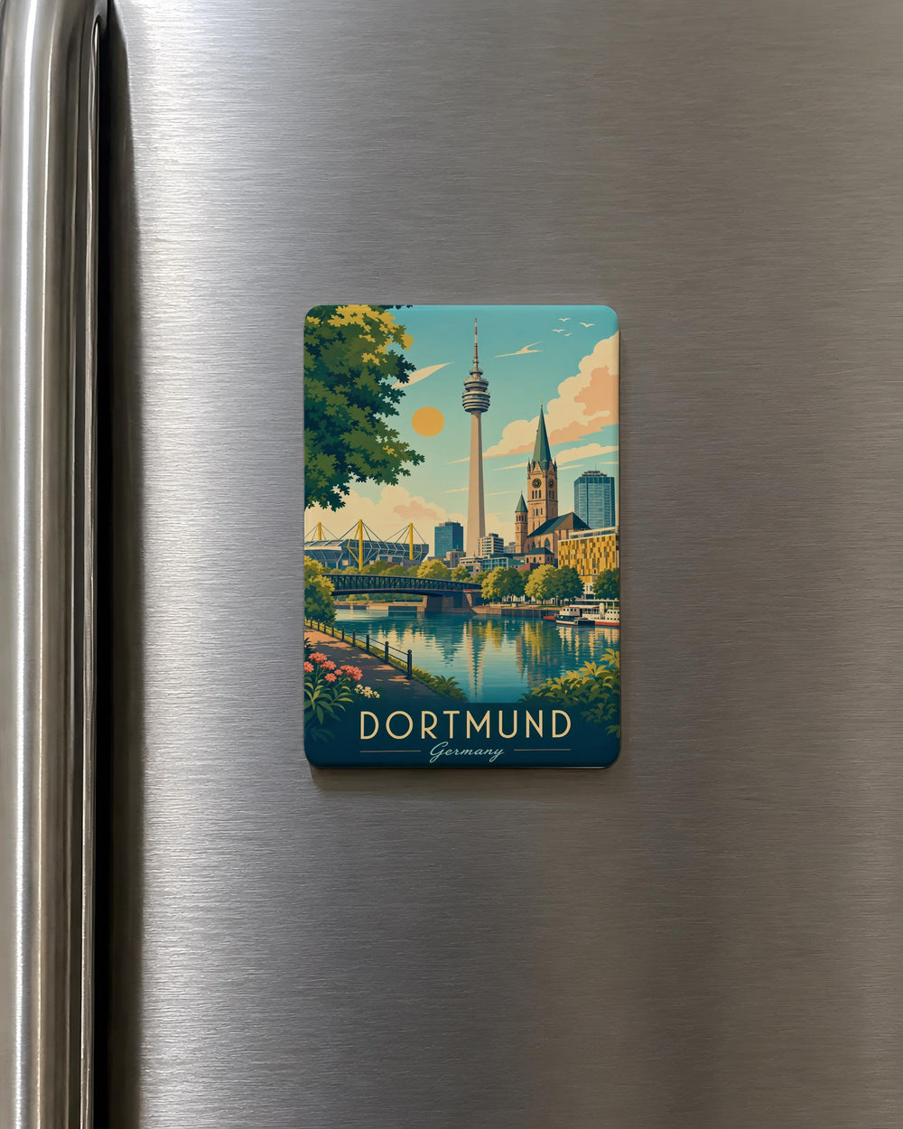 Dortmund Germany Fridge Magnet, Dortmund City Landmark Souvenir Magnet, Travel Gift, German City Keepsake Magnet