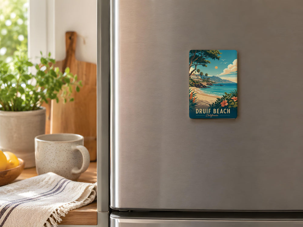 Druif Beach Fridge Magnet, Caribbean Beach Scene Souvenir, Aruba Travel Gift, Coastal Vacation Keepsake Magnet