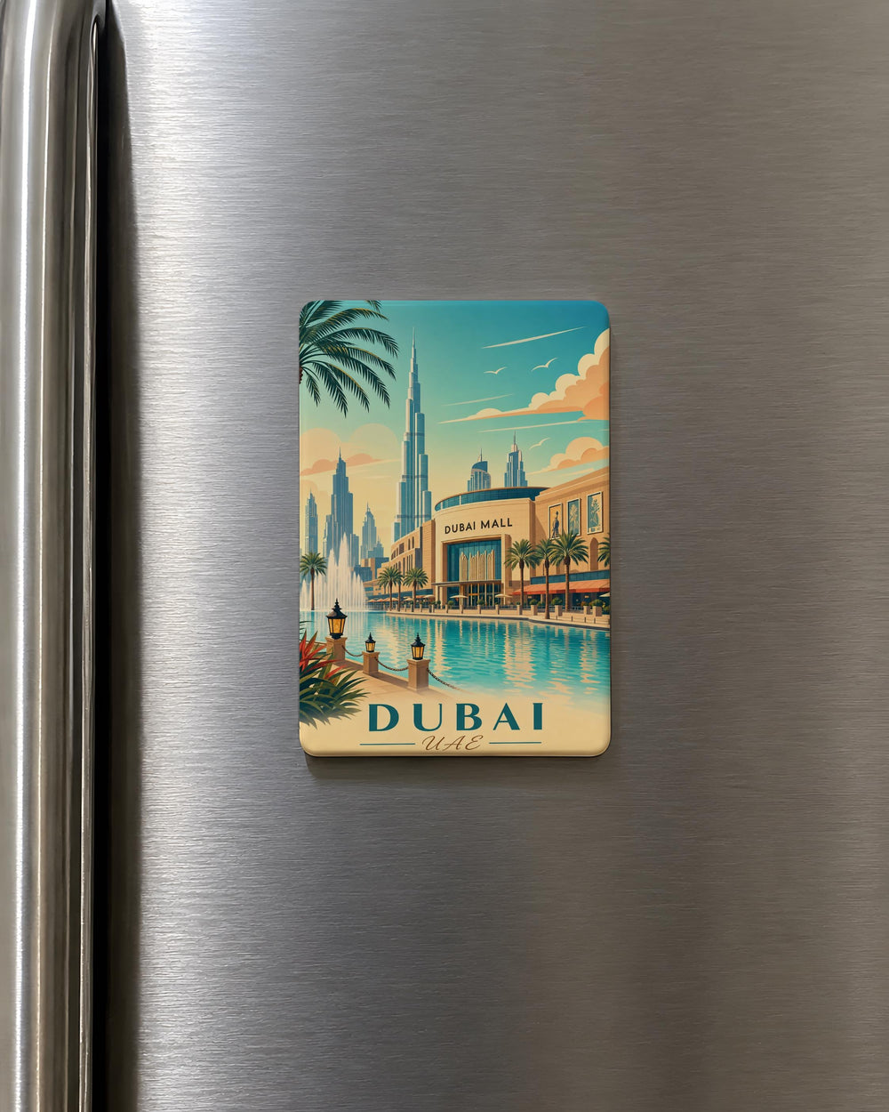 Dubai Mall Fridge Magnet, Dubai UAE Souvenir Magnet, Shopping Mall Landmark Magnet, Travel Keepsake Gift