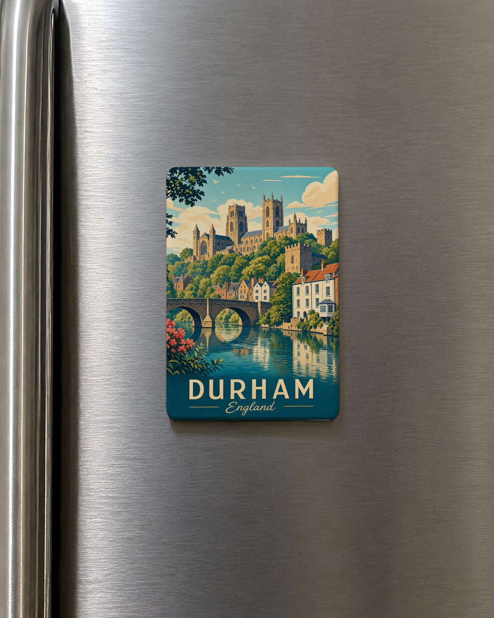 Durham England Fridge Magnet, Durham Cathedral Souvenir Magnet, UK Travel Gift, County Durham Landmark Magnet