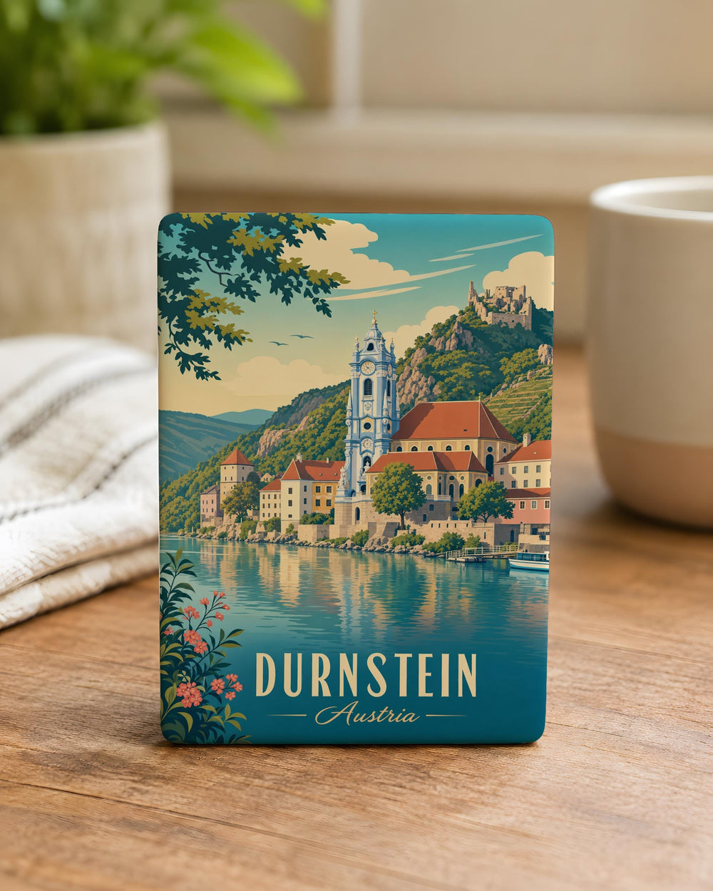Durnstein Austria Fridge Magnet, Durnstein Village Souvenir Magnet, Wachau Valley Travel Keepsake, Danube River Landmark Magnet