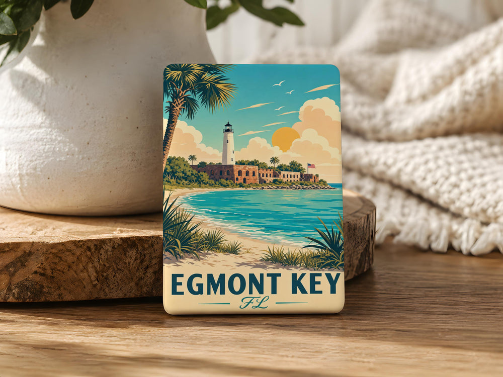 Egmont Key Florida Fridge Magnet, Egmont Key FL Souvenir, Lighthouse Island Gift, Tampa Bay Coastal Travel Keepsake