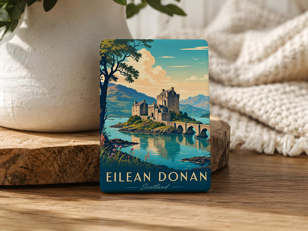 Eilean Donan Castle Fridge Magnet, Scottish Highlands Landmark Souvenir Magnet, Scotland Travel Keepsake Gift