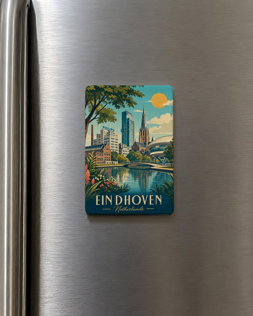 Eindhoven Netherlands Fridge Magnet, Eindhoven City Souvenir Magnet, Netherlands Travel Gift, Eindhoven Landmark Magnet
