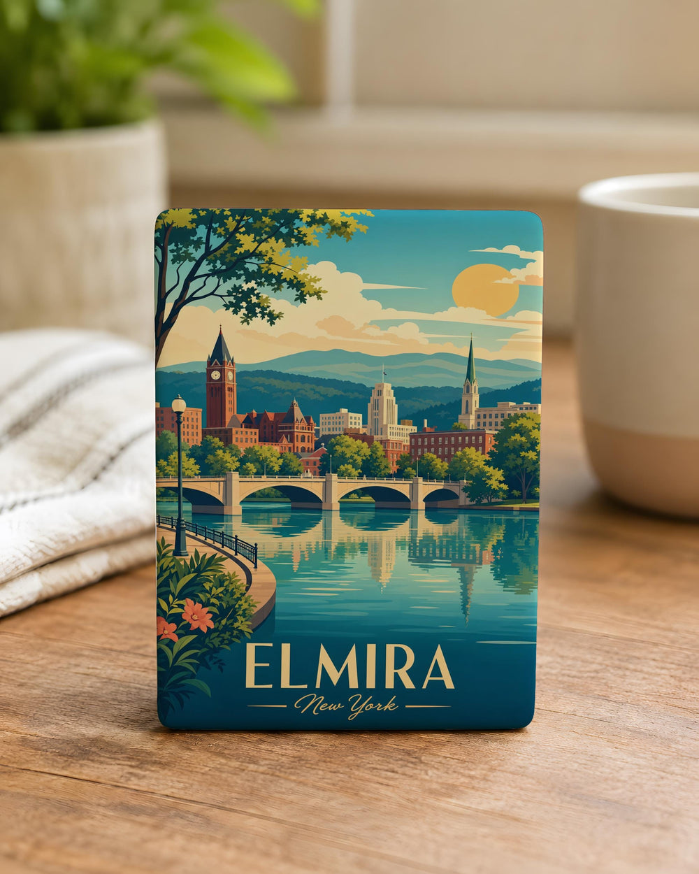 Elmira NY Fridge Magnet, Elmira New York Souvenir Magnet, Elmira NY Travel Gift, Upstate NY Keepsake Magnet