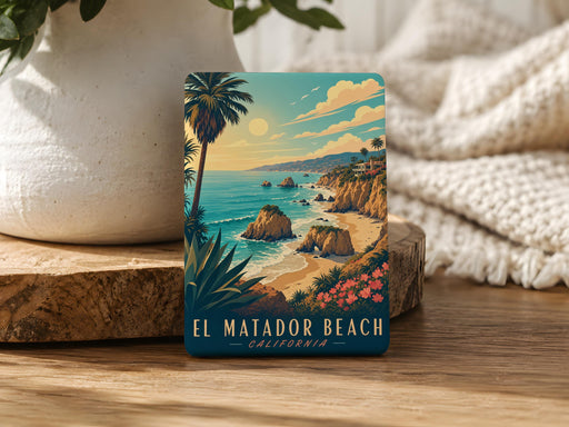 El Matador Beach Fridge Magnet, Malibu California Coastal Beach Cliff Scene Souvenir Magnet, Ocean Shore Travel Gift