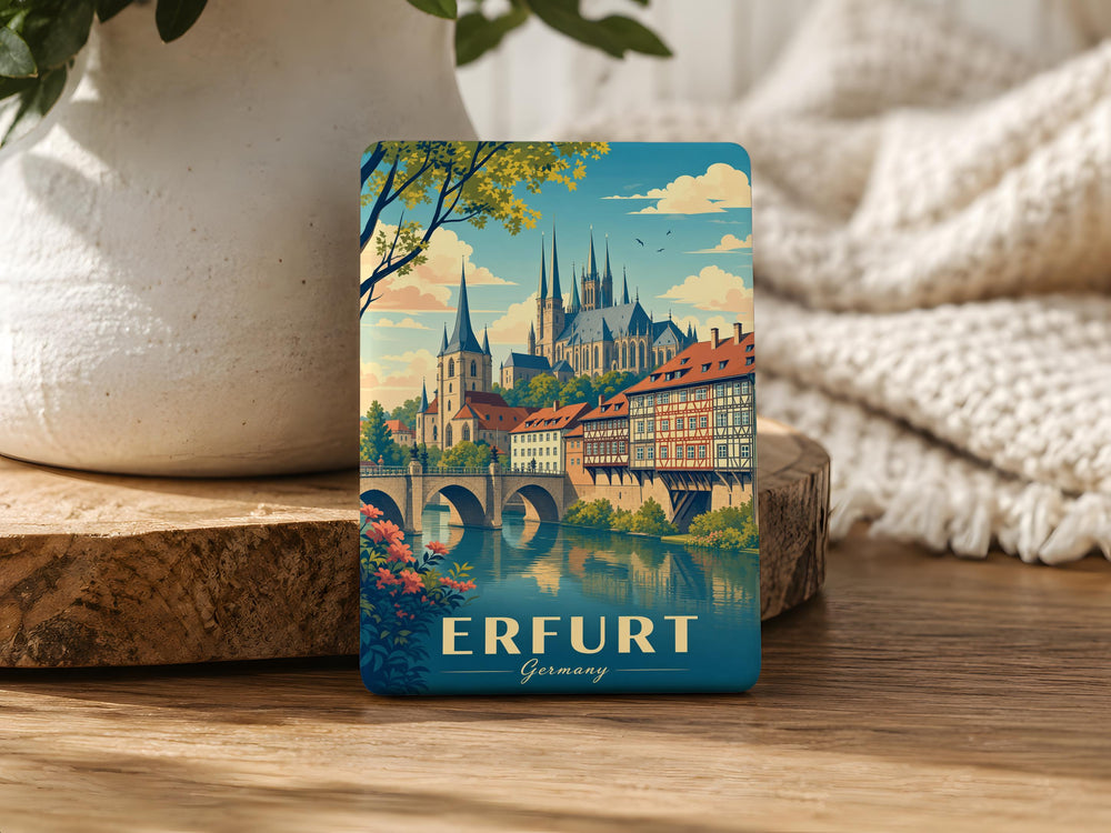 Erfurt Germany Fridge Magnet, Erfurt City Souvenir Magnet, German Travel Keepsake, Erfurt Landmark Refrigerator Magnet