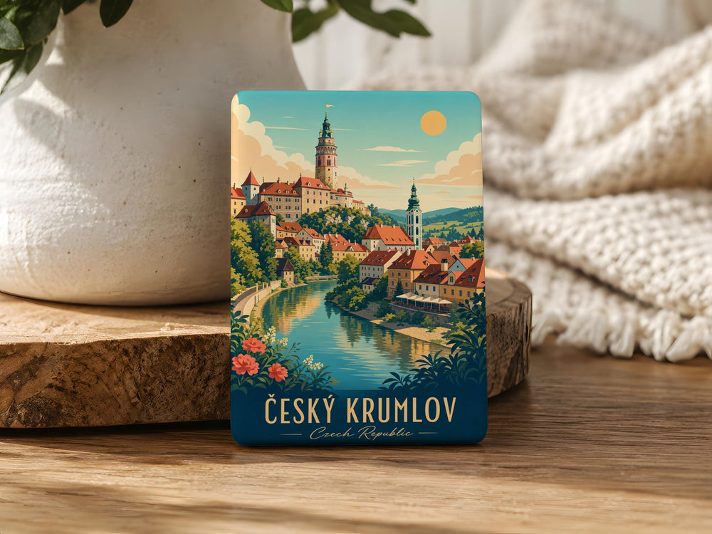 Cesky Krumlov Czech Republic Fridge Magnet, Historic Old Town Landmark Souvenir Magnet, Travel Gift Keepsake