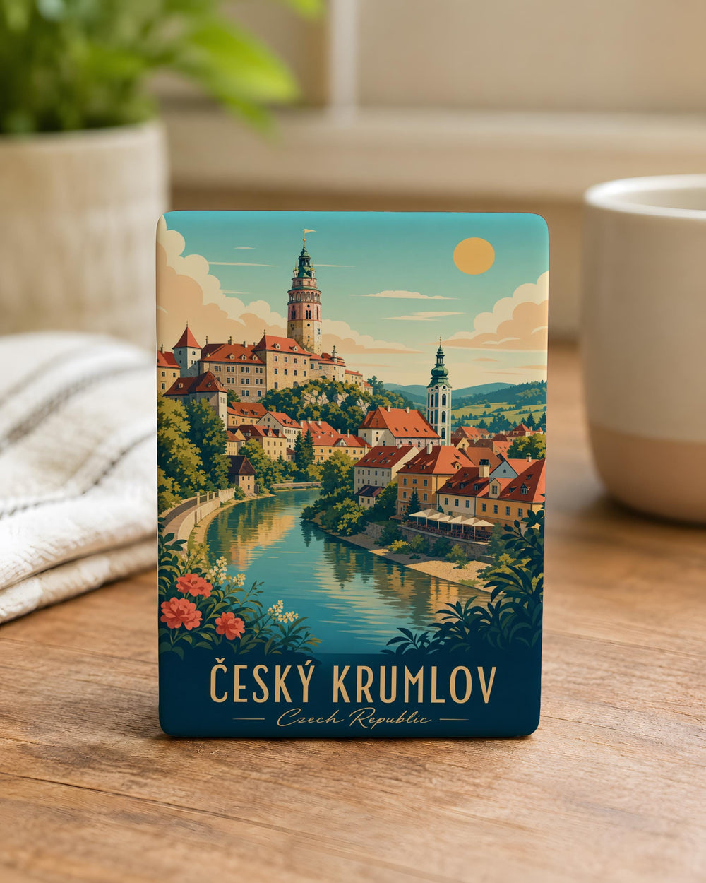 Cesky Krumlov Czech Republic Fridge Magnet, Historic Old Town Landmark Souvenir Magnet, Travel Gift Keepsake