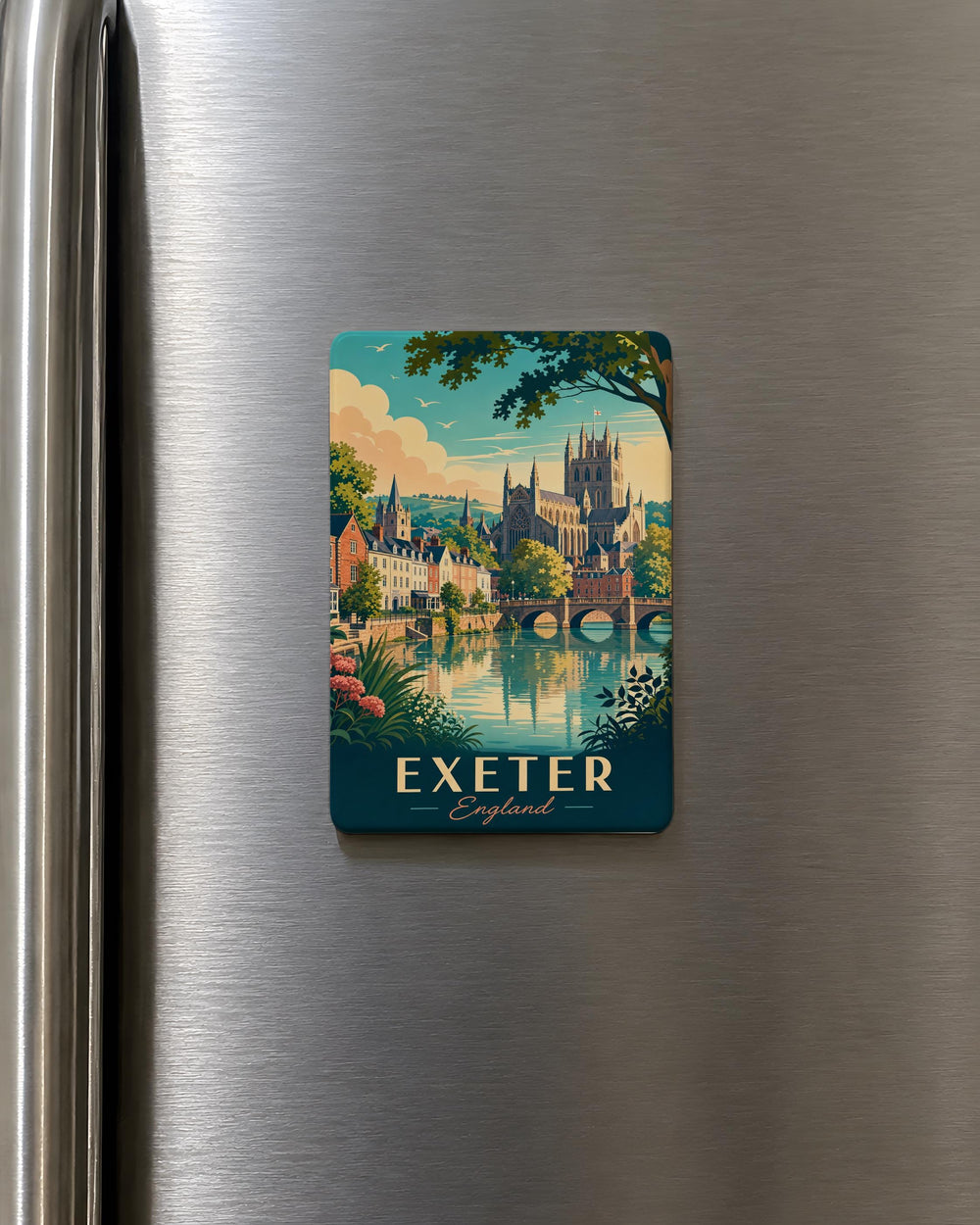Exeter England Fridge Magnet, Exeter Cathedral Souvenir Magnet, Devon UK Travel Keepsake, British City Landmark Magnet