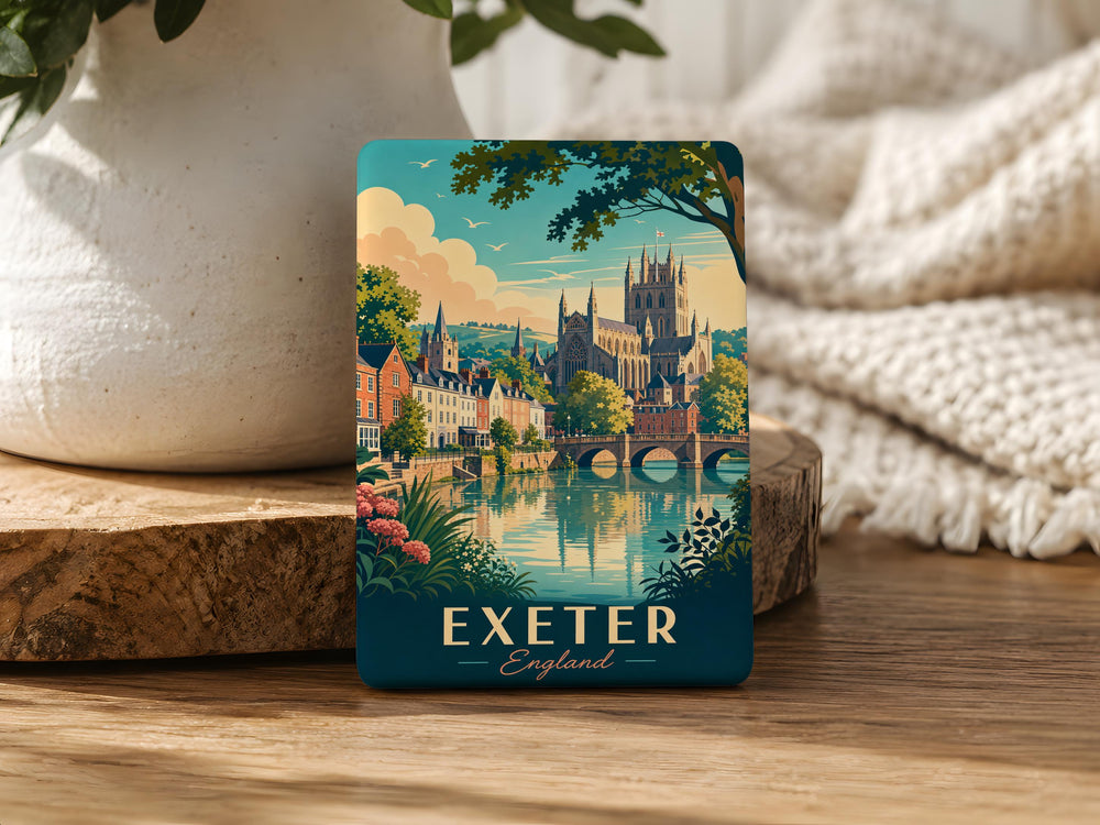 Exeter England Fridge Magnet, Exeter Cathedral Souvenir Magnet, Devon UK Travel Keepsake, British City Landmark Magnet