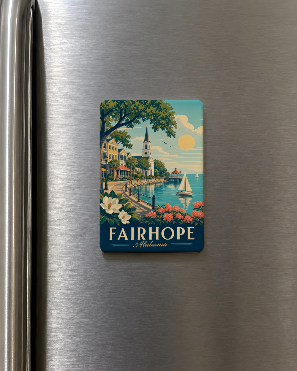 Fairhope Alabama Fridge Magnet, Fairhope AL Souvenir Magnet, Alabama Gulf Coast Travel Keepsake, Fairhope Landmark Magnet