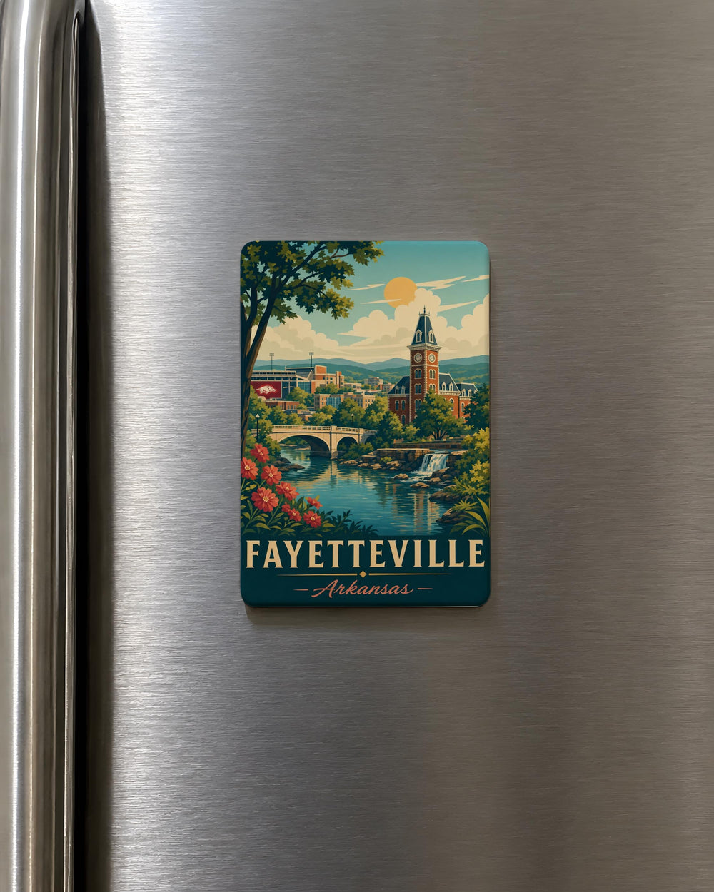 Fayetteville Arkansas Fridge Magnet, Fayetteville AR Souvenir Magnet, Arkansas Travel Gift, Fayetteville Landmark Keepsake Magnet