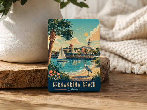 Fernandina Beach Florida Fridge Magnet, Amelia Island Souvenir Magnet, Florida Beach Travel Keepsake Magnet