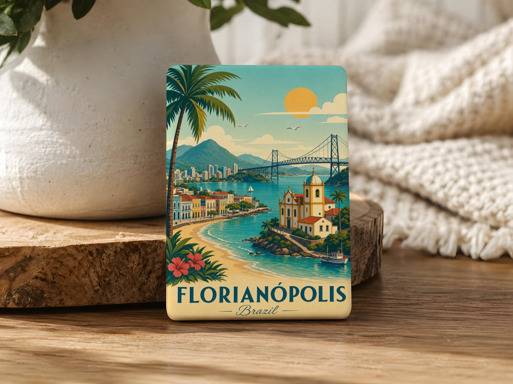 Florianópolis Brazil Fridge Magnet, Florianopolis Souvenir Magnet, Santa Catarina Travel Keepsake, Brazil City Landmark Magnet