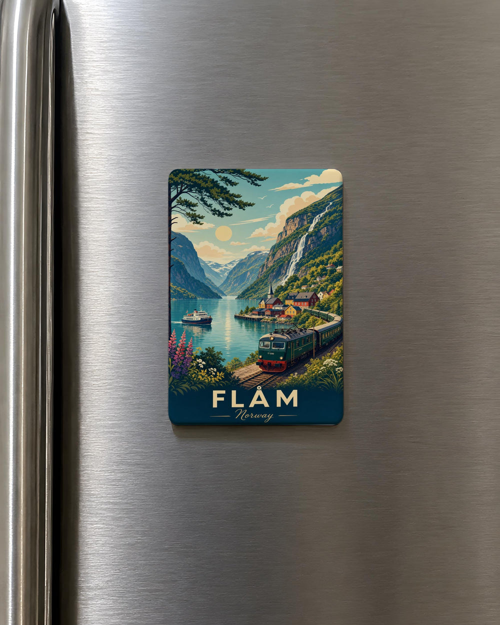 Norway Fridge Magnet, Norwegian Travel Souvenir, Norway Landmark Keepsake Magnet, Scandinavian Country Magnet Gift
