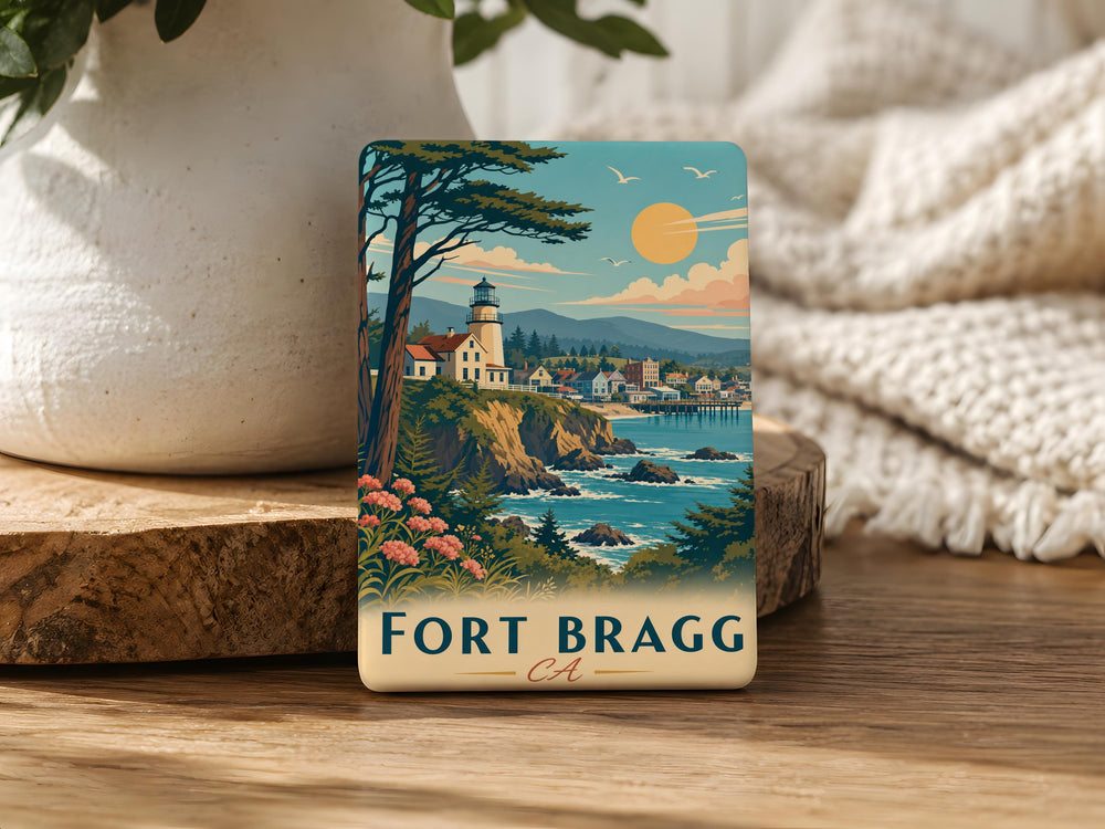 Fort Bragg California Fridge Magnet, Fort Bragg CA Souvenir Magnet, Mendocino Coast Travel Gift, Coastal Town Keepsake Magnet