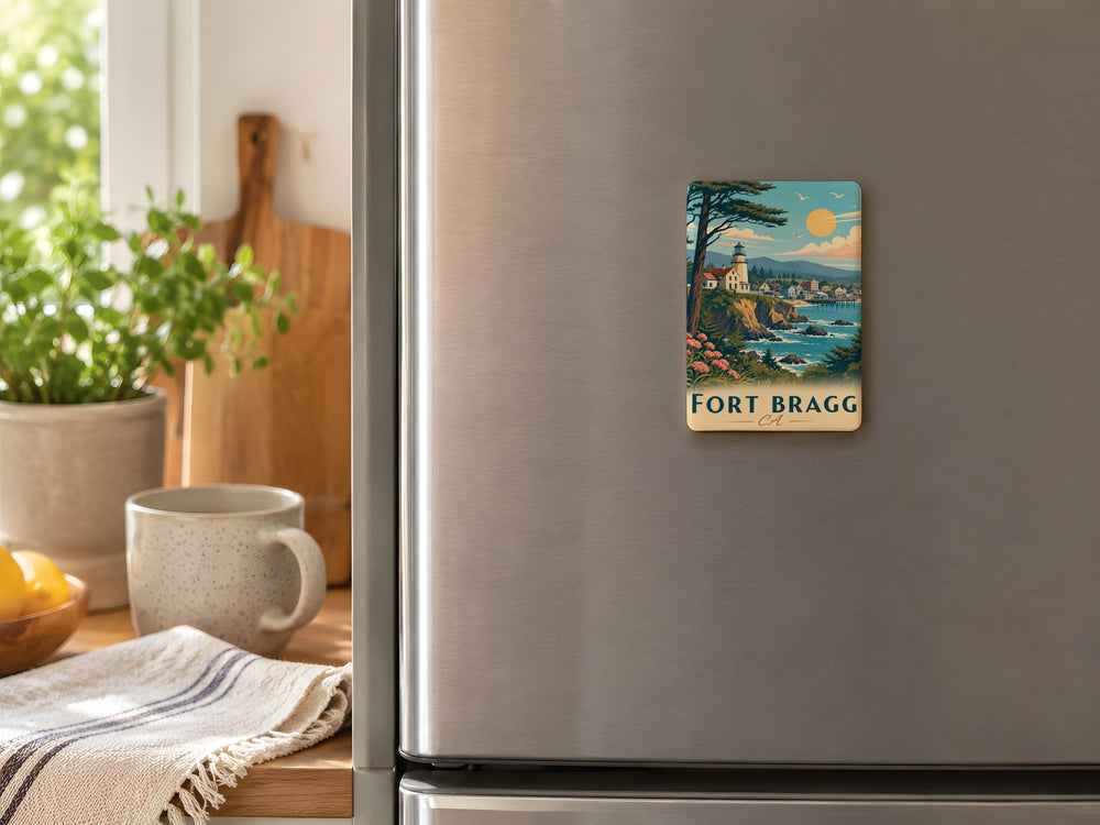 Fort Bragg California Fridge Magnet, Fort Bragg CA Souvenir Magnet, Mendocino Coast Travel Gift, Coastal Town Keepsake Magnet