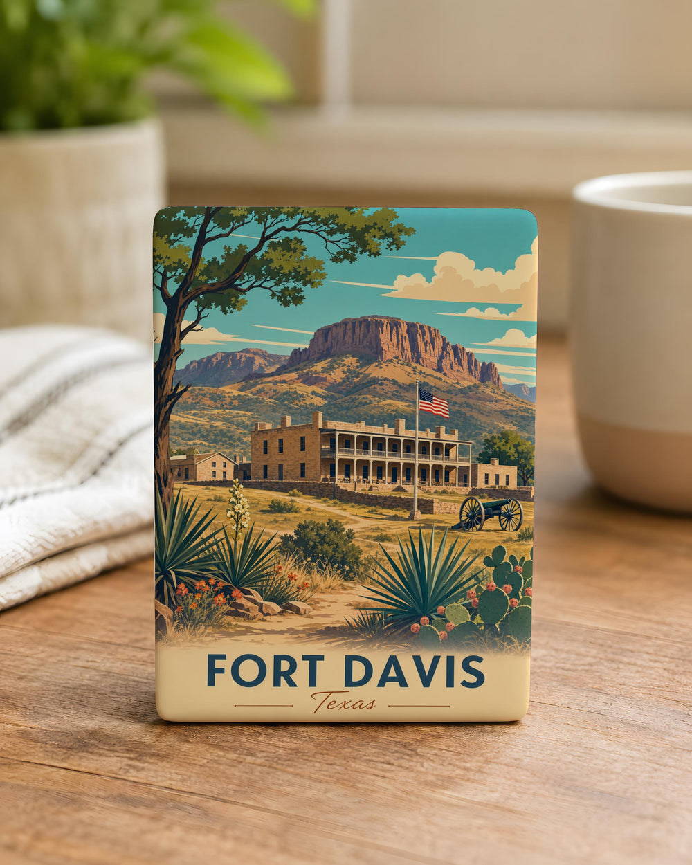 Fort Davis TX Fridge Magnet, Fort Davis Texas Souvenir Magnet, West Texas Travel Gift, Fort Davis Landmark Keepsake Magnet