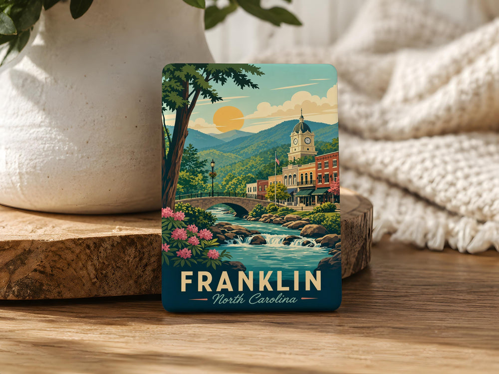 Franklin NC Fridge Magnet, Franklin North Carolina Souvenir Magnet, Great Smoky Mountains Travel Keepsake Magnet
