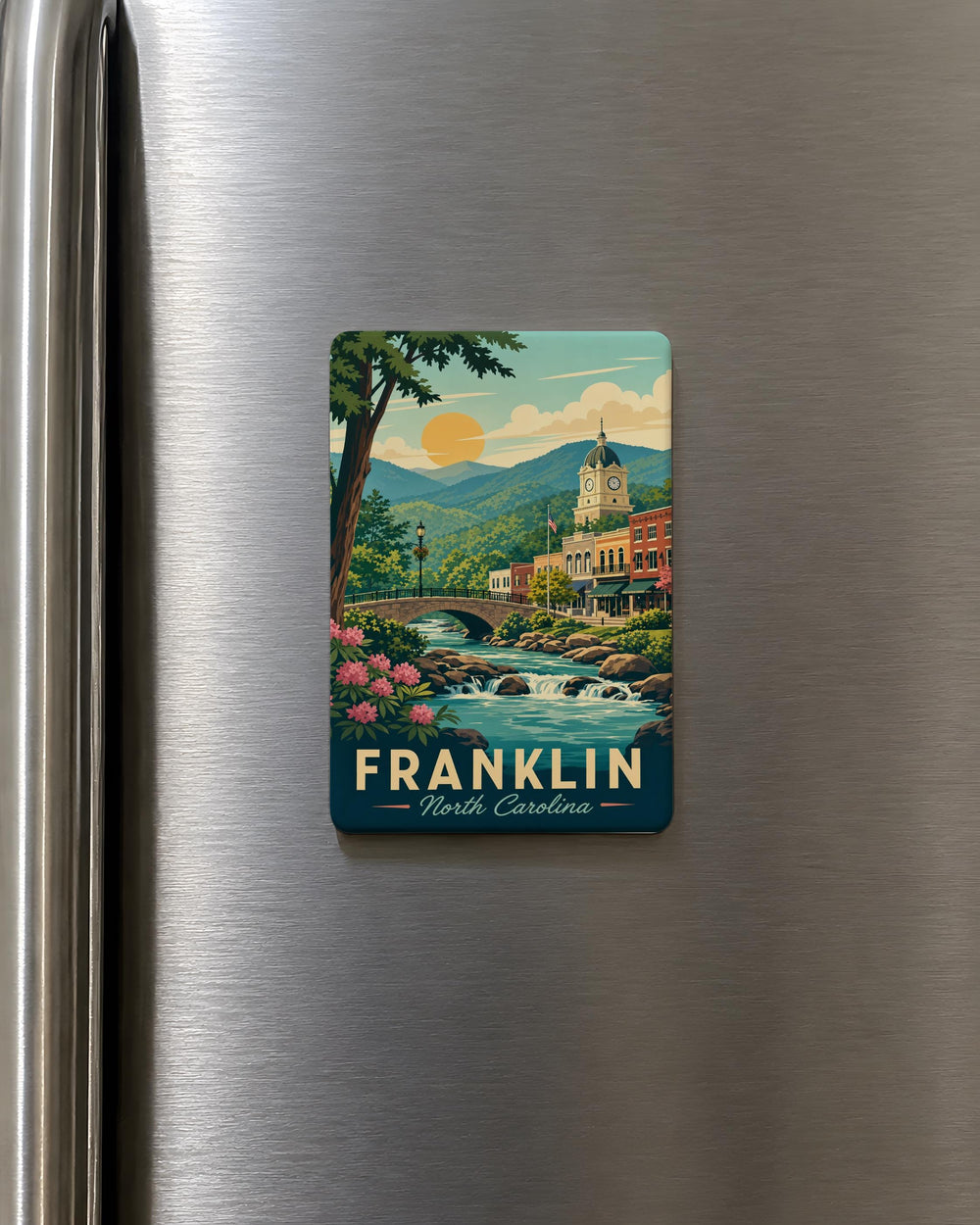 Franklin NC Fridge Magnet, Franklin North Carolina Souvenir Magnet, Great Smoky Mountains Travel Keepsake Magnet