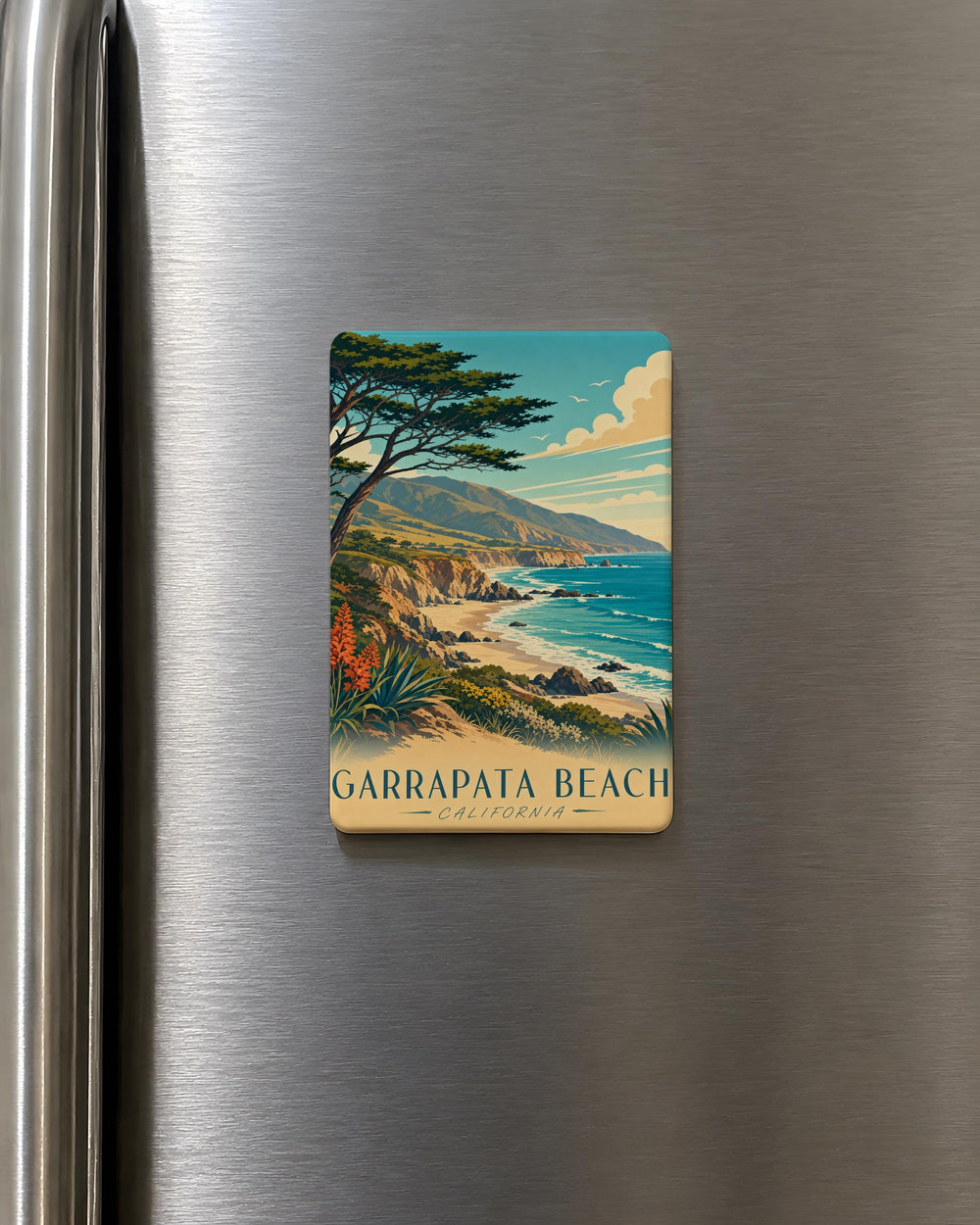 Garrapata Beach Fridge Magnet, California Coastal Beach Souvenir Magnet, Big Sur Ocean View Travel Keepsake Gift