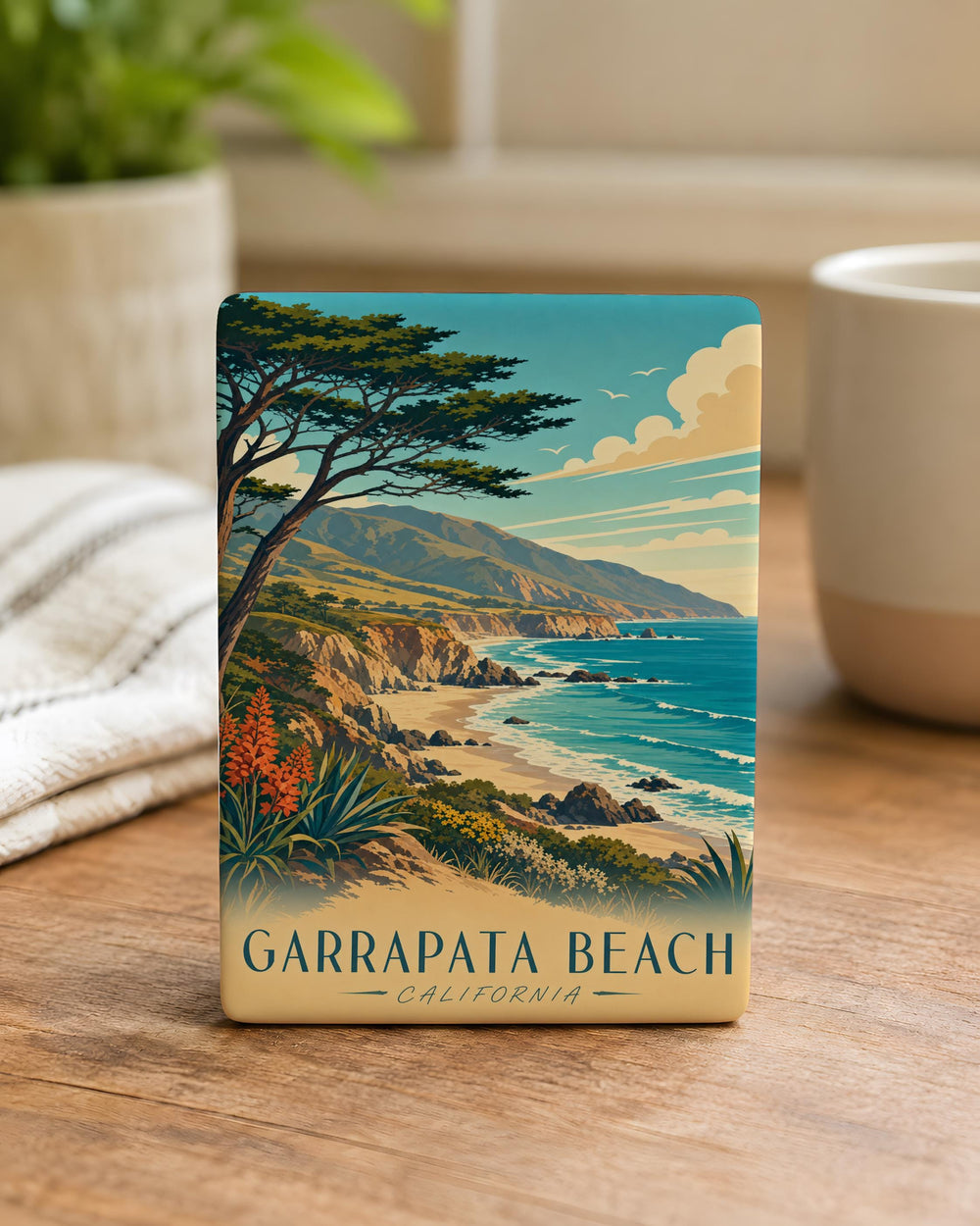 Garrapata Beach Fridge Magnet, California Coastal Beach Souvenir Magnet, Big Sur Ocean View Travel Keepsake Gift