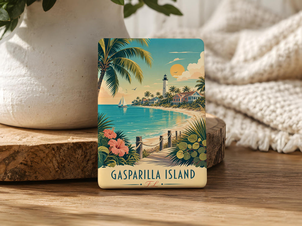 Gasparilla Island FL Fridge Magnet, Boca Grande Florida Souvenir Magnet, Coastal Island Vacation Travel Keepsake Magnet