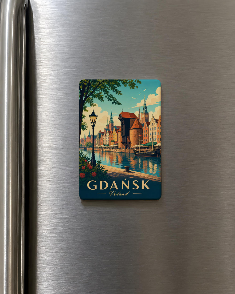 Gdańsk Poland Fridge Magnet, Gdansk Souvenir Magnet, Poland Travel Gift, Baltic Coast City Landmark Magnet