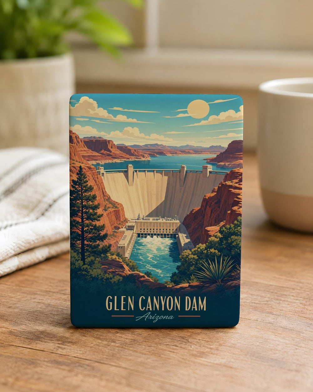 Glen Canyon Dam Fridge Magnet, Page Arizona Landmark Souvenir, Colorado River Dam Travel Keepsake Magnet