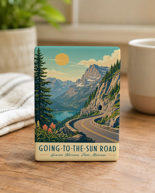 Going-to-the-Sun Road Fridge Magnet, Glacier National Park Scenic Mountain Highway Souvenir Magnet