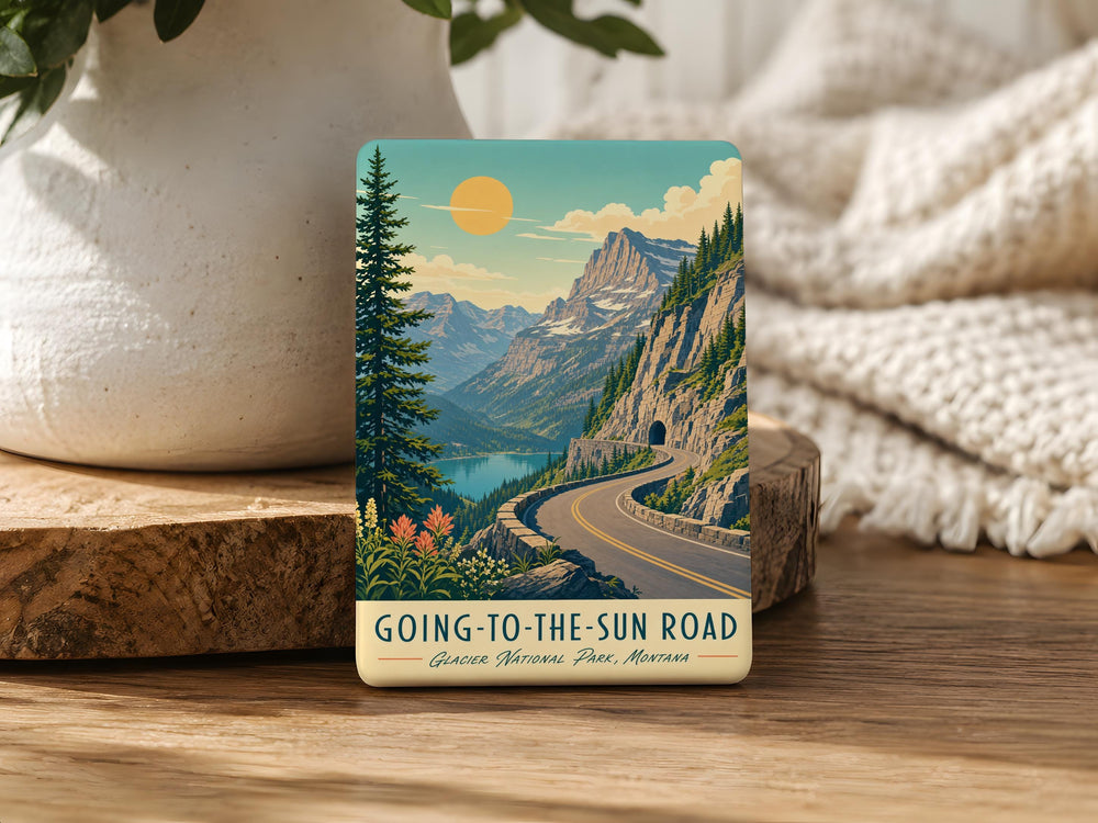 Going-to-the-Sun Road Fridge Magnet, Glacier National Park Scenic Mountain Highway Souvenir Magnet