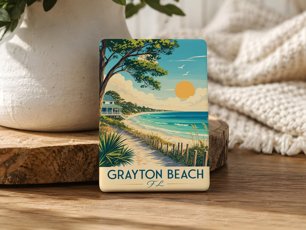 Grayton Beach FL Fridge Magnet, Grayton Beach Florida Souvenir Magnet, Beach Town Travel Gift, Coastal Vacation Keepsake
