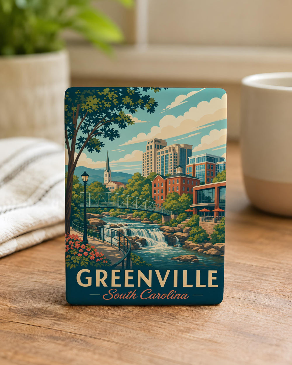 Greenville South Carolina Fridge Magnet, Greenville SC Souvenir Magnet, South Carolina Travel Keepsake Refrigerator Magnet