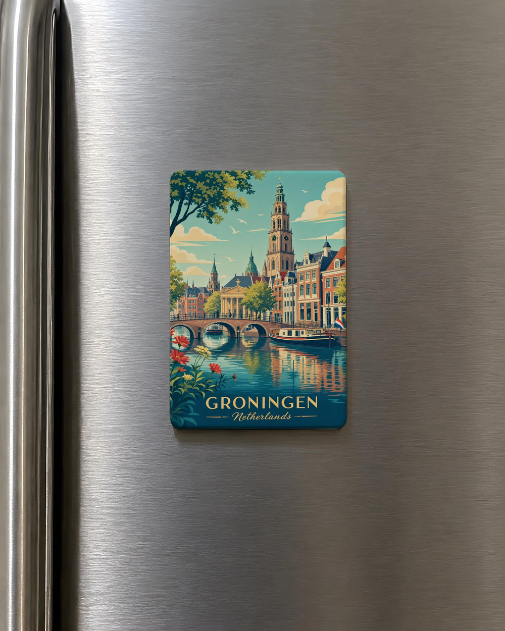 Groningen Netherlands Fridge Magnet, Groningen City Souvenir Magnet, Netherlands Travel Keepsake, Dutch City Landmark Magnet