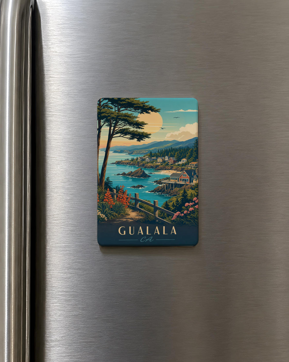 Gualala CA Fridge Magnet, Gualala California Souvenir Magnet, Coastal Town Travel Keepsake, Redwood Coast Gift