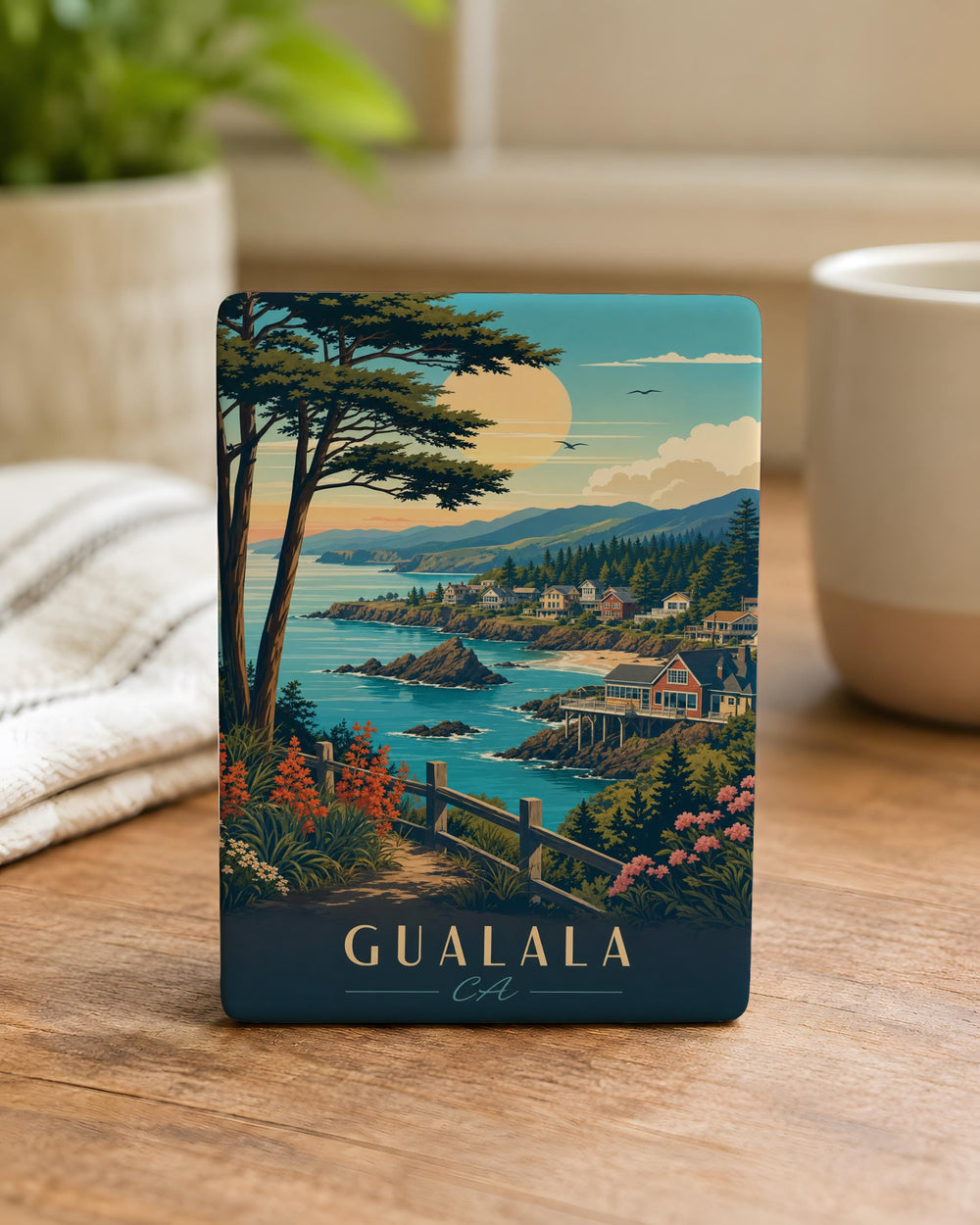 Gualala CA Fridge Magnet, Gualala California Souvenir Magnet, Coastal Town Travel Keepsake, Redwood Coast Gift