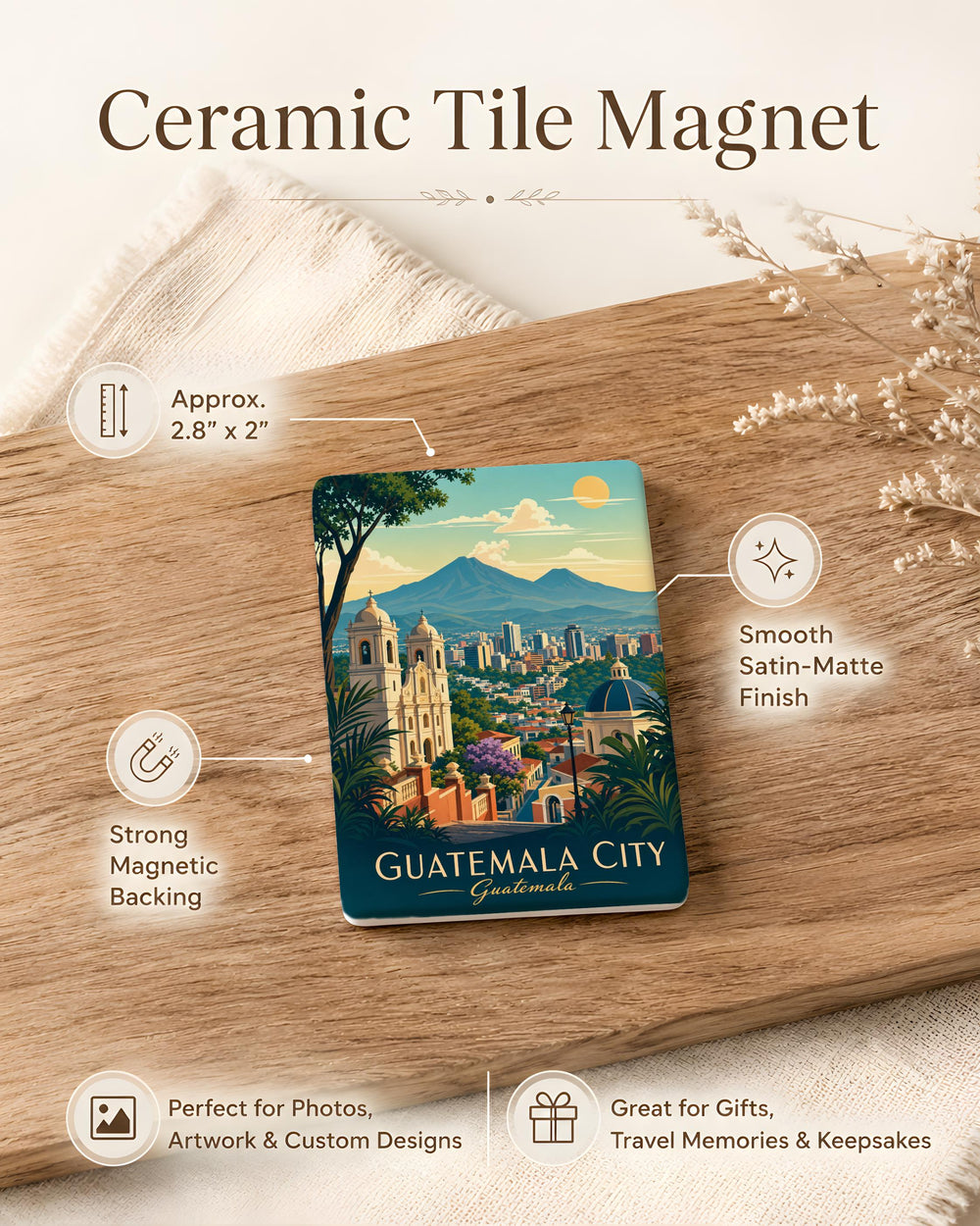Guatemala City Guatemala Fridge Magnet, Guatemala City Souvenir Magnet, Guatemala Travel Gift, Central America Landmark Magnet