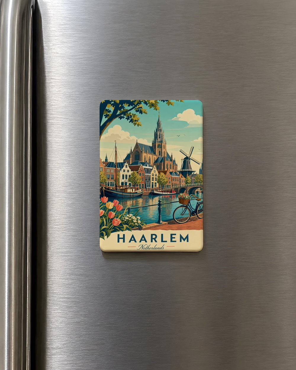 Haarlem Netherlands Fridge Magnet, Haarlem City Souvenir Magnet, Dutch Travel Gift, Netherlands Landmark Keepsake Magnet