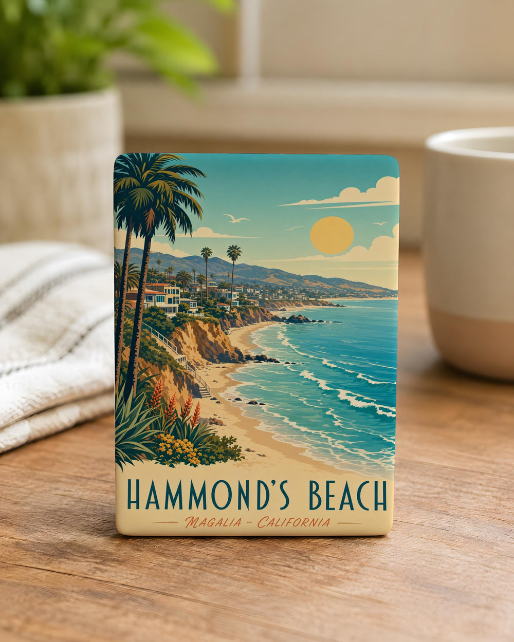 Hammonds Beach Fridge Magnet, Coastal Beach Scene Souvenir Magnet, Hammonds Beach Nova Scotia Keepsake Magnet