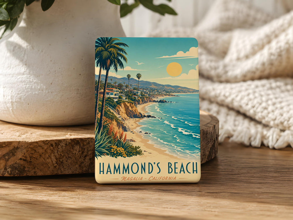 Hammonds Beach Fridge Magnet, Coastal Beach Scene Souvenir Magnet, Hammonds Beach Nova Scotia Keepsake Magnet