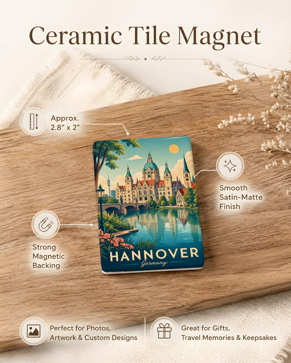 Hannover Germany Fridge Magnet, Hanover City Souvenir, Travel Landmark Keepsake, German City Gift, Niedersachsen Memorabilia