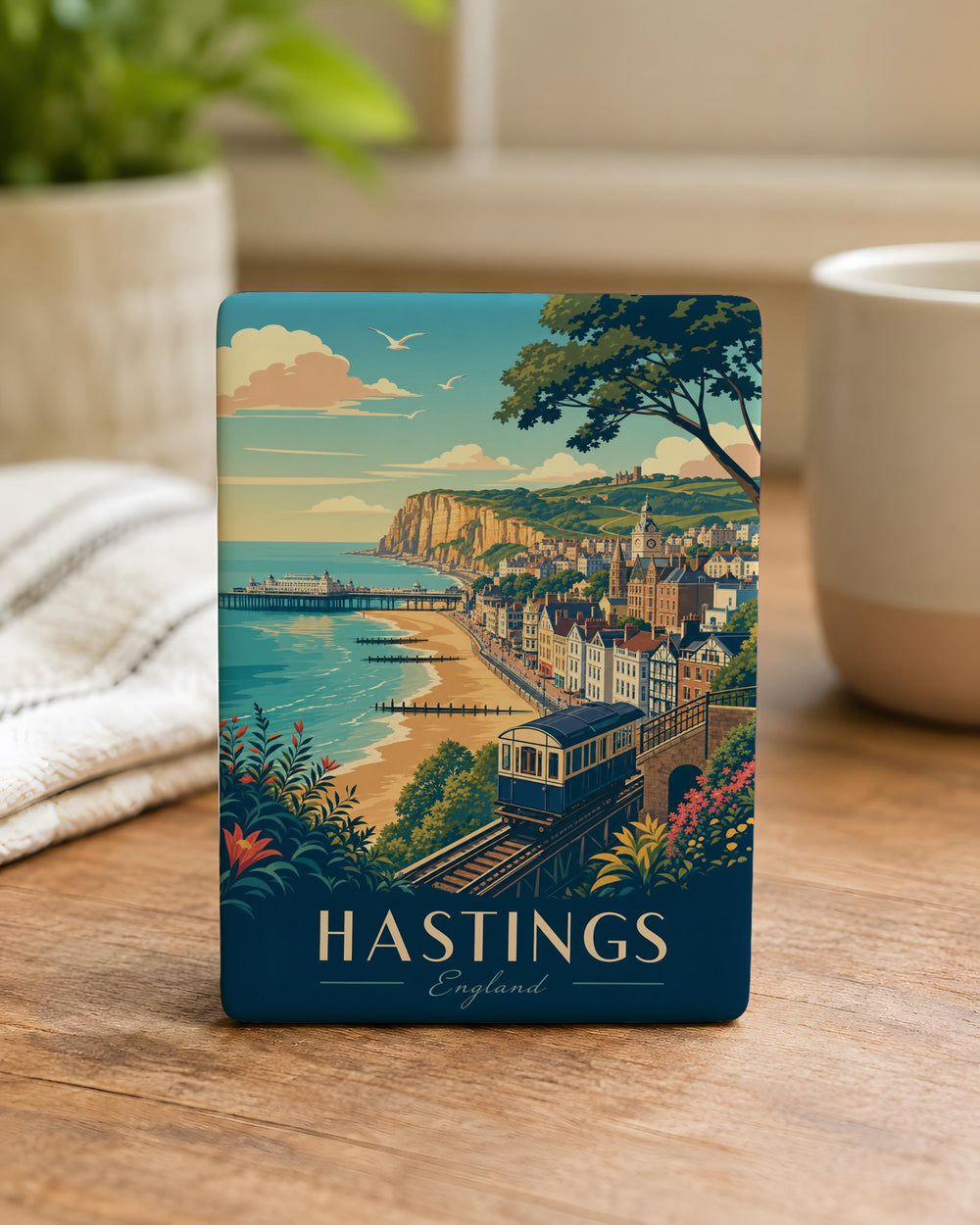 Hastings England Fridge Magnet, Hastings Seaside Souvenir Magnet, Hastings UK Travel Gift, English Coastal Town Magnet
