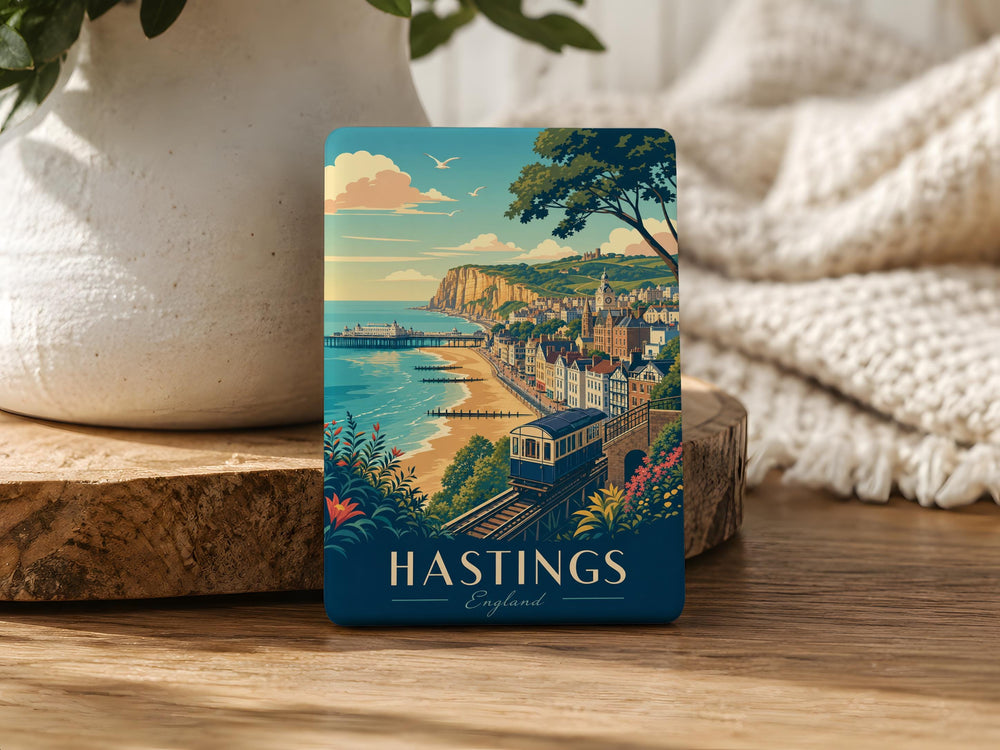 Hastings England Fridge Magnet, Hastings Seaside Souvenir Magnet, Hastings UK Travel Gift, English Coastal Town Magnet