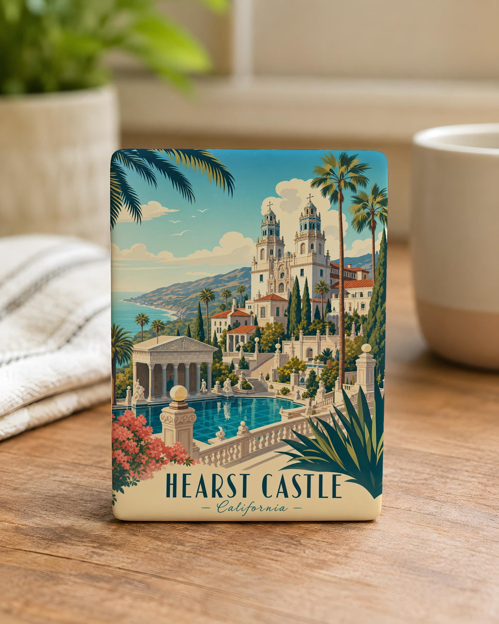 Hearst Castle California Fridge Magnet, San Simeon Landmark Souvenir, Historic Estate Travel Keepsake Magnet