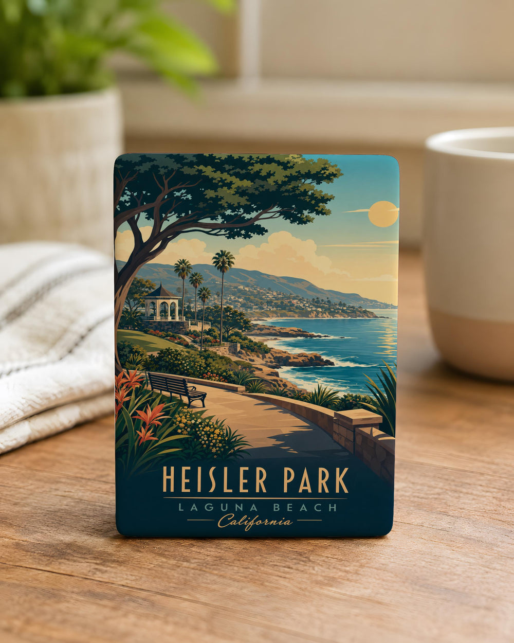 Heisler Park Fridge Magnet, Laguna Beach California Coastal Park Souvenir Magnet, Oceanfront Scenic Landmark Travel Gift