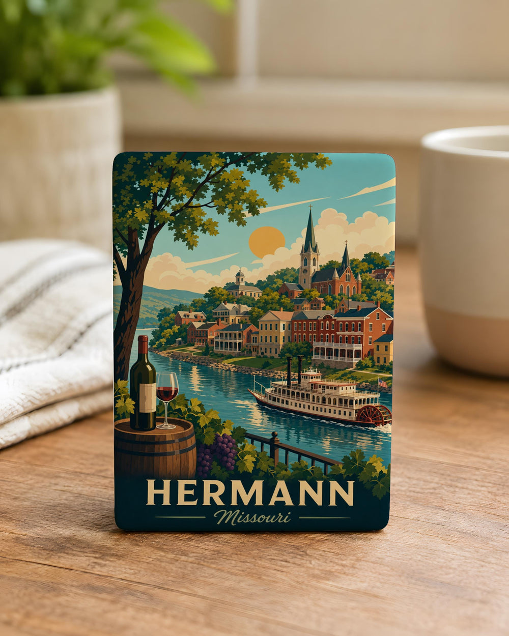 Hermann Missouri Fridge Magnet, Hermann MO Souvenir Magnet, Missouri River Town Travel Keepsake, Hermann Missouri Gift