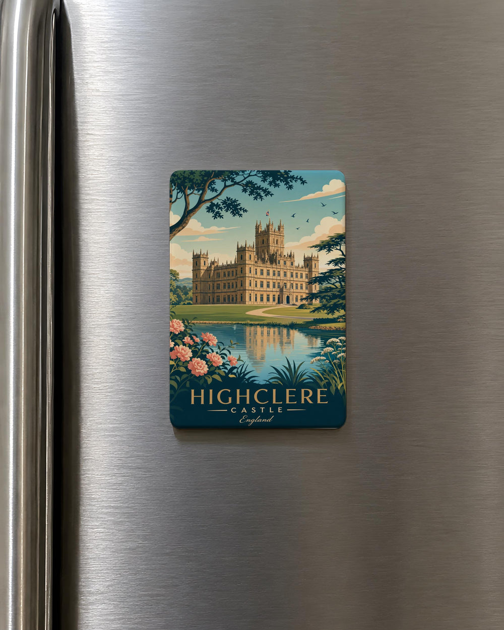 Highclere Castle Fridge Magnet, English Country Estate Landmark Souvenir, Historic Manor House Gift