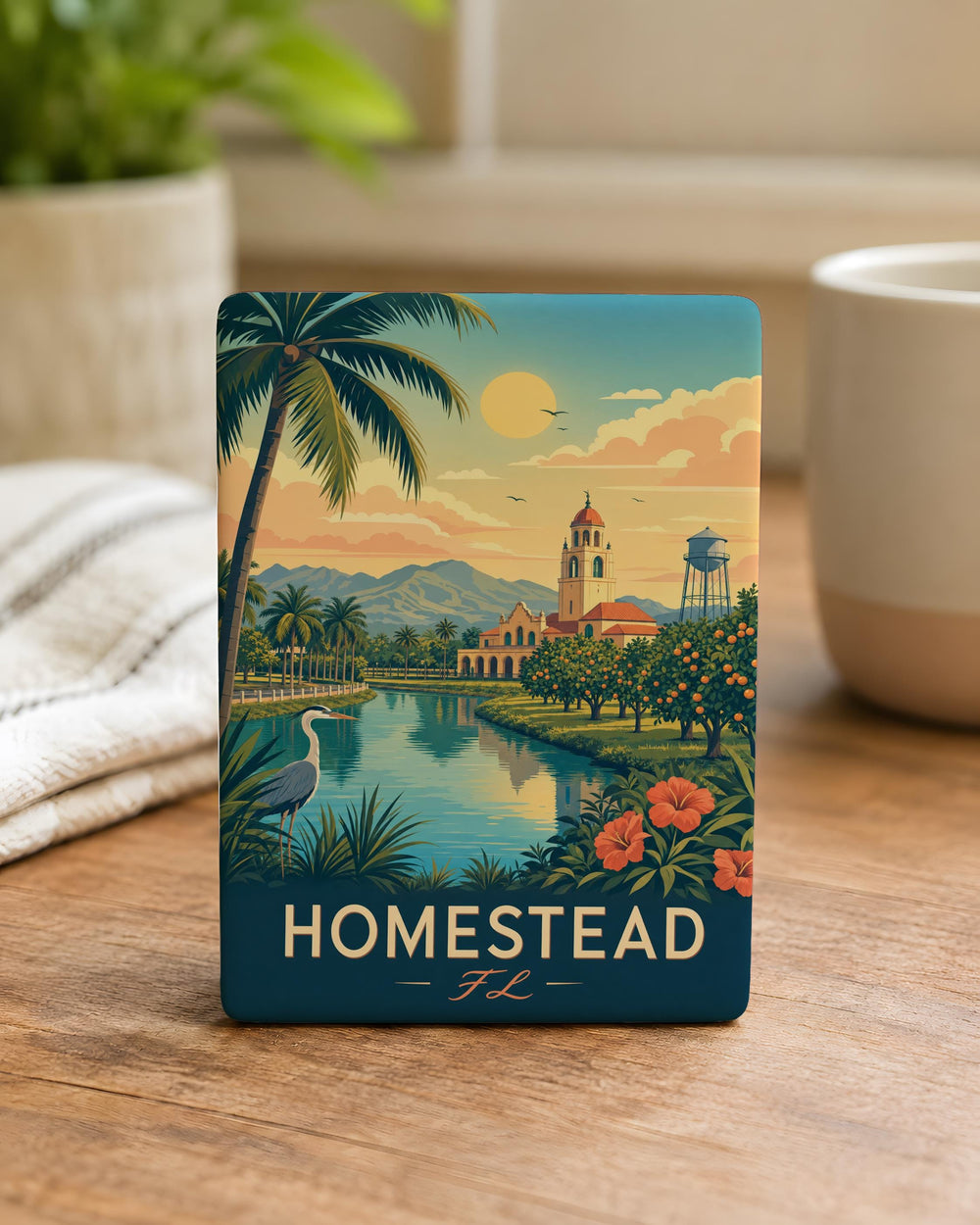 Homestead Florida Fridge Magnet, Homestead FL Souvenir Magnet, Miami-Dade County Travel Gift, Florida City Landmark Magnet